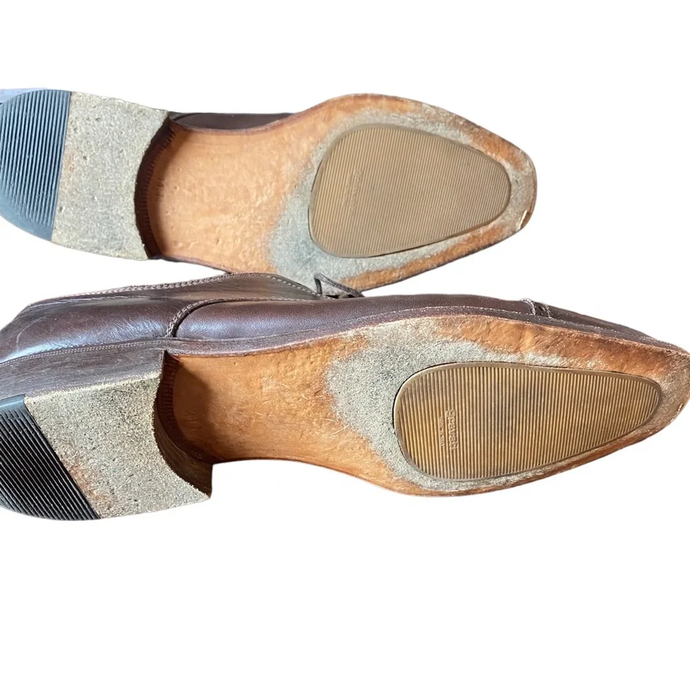 Gravati Men’s Leather Cap Toe Brown Tie Loafers